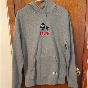 HUF Gray Graphic Hoodie for Men